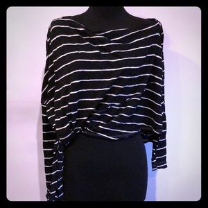 Black and white striped baggy top